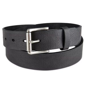 Sun + Stone Men's Faux Leather Casual Belt, Black, Small (30-32)